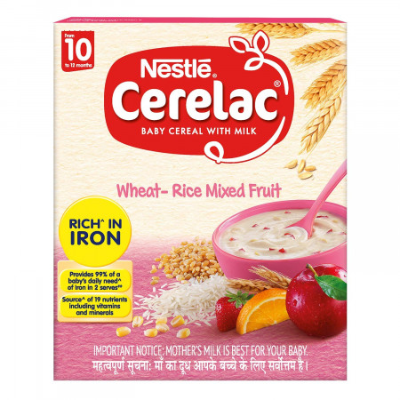 NESTLE CERELAC WHEAT RICE MIXED FRUIT 10 TO 12MPNTH 300GM